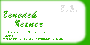 benedek metner business card